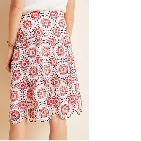 Anthropologie Brynn Embroidered Lace Midi Skirt - Picture 3 of 5